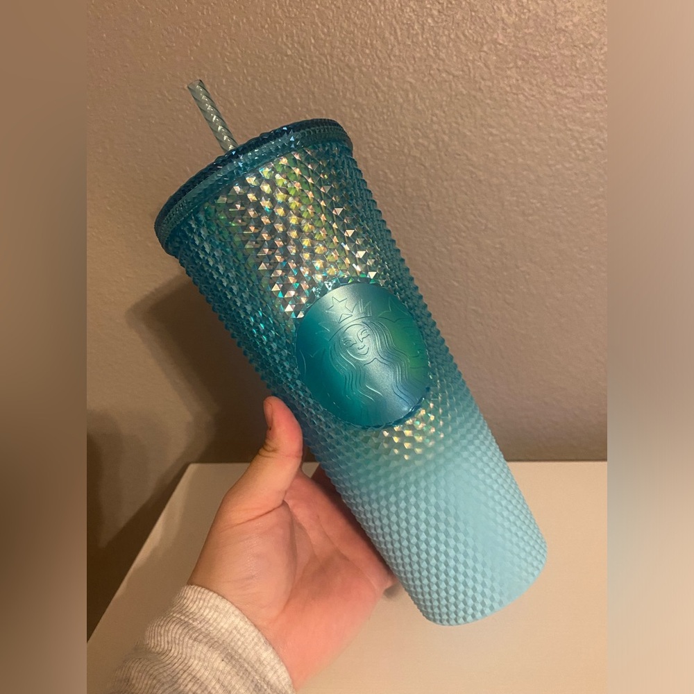 Starbucks Baby Blue Ombré Diamond Studded Venti Tumbler 24 oz.